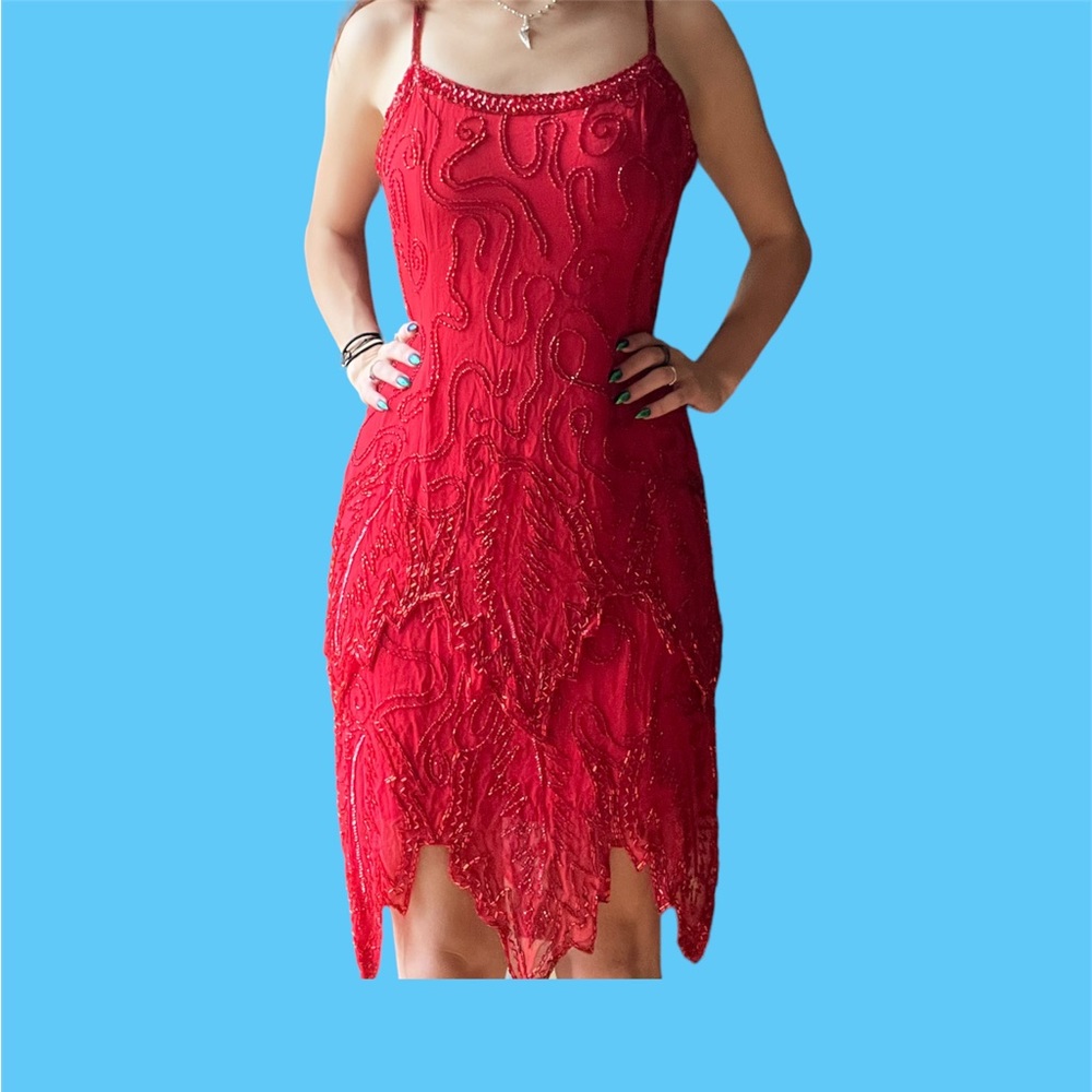 Rare Vintage niteline by della roufogali beaded sparkly fairy dress